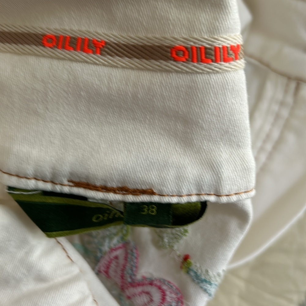Vintage Oilily white cotton A-line skirt with embellished stitching. - Picture 12 of 12